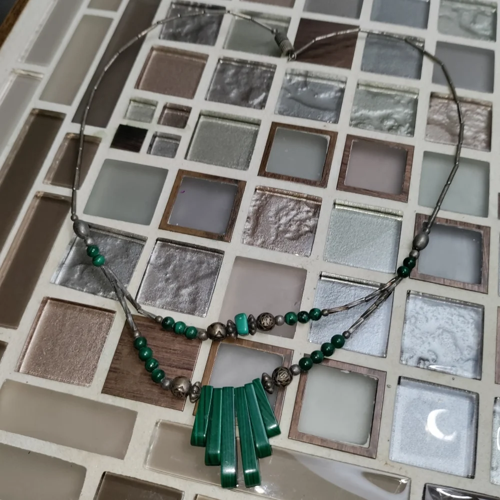 Vintage Green  Malachite Necklace